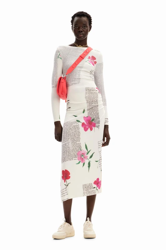 Desigual Women's Vest_maría Dress, White, XL