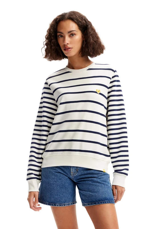 Desigual Women's Sweat_Marlon Sweater, Blue, XL