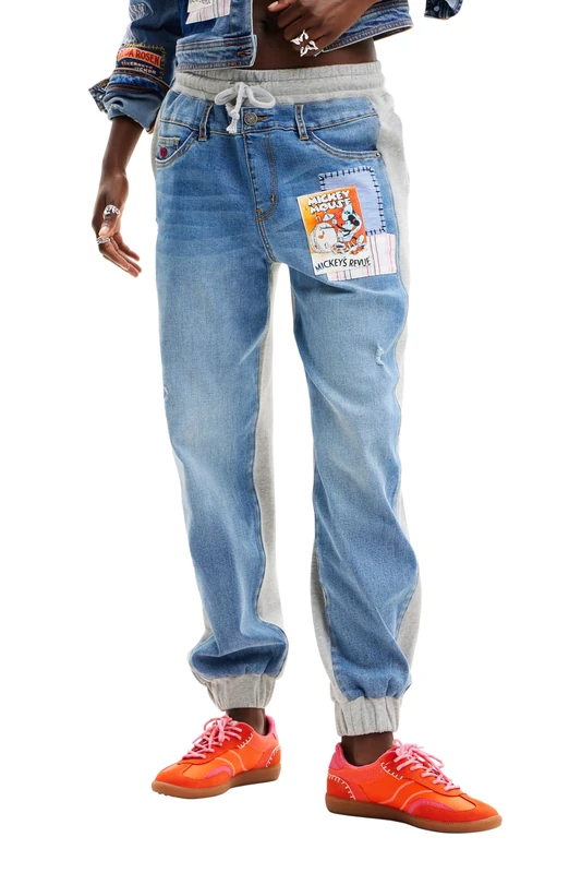 Desigual Women's Denim_Jogger Shorts, Blue,