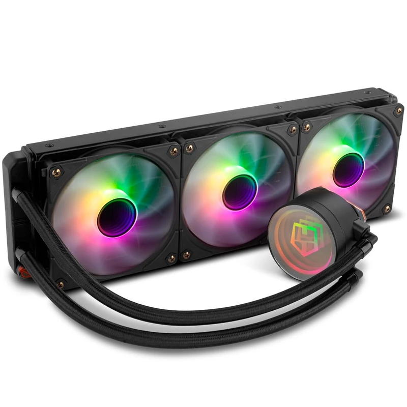 NOX XTREME PRODUCTS HUMMER M-360 - ARGB, Intel and AMD Liquid Cooling, 3 120mm PMW Fans, Copper Base Pump with Infinity Mirror Effect, Triple Aluminium Cooler, Black Colour - Image 1