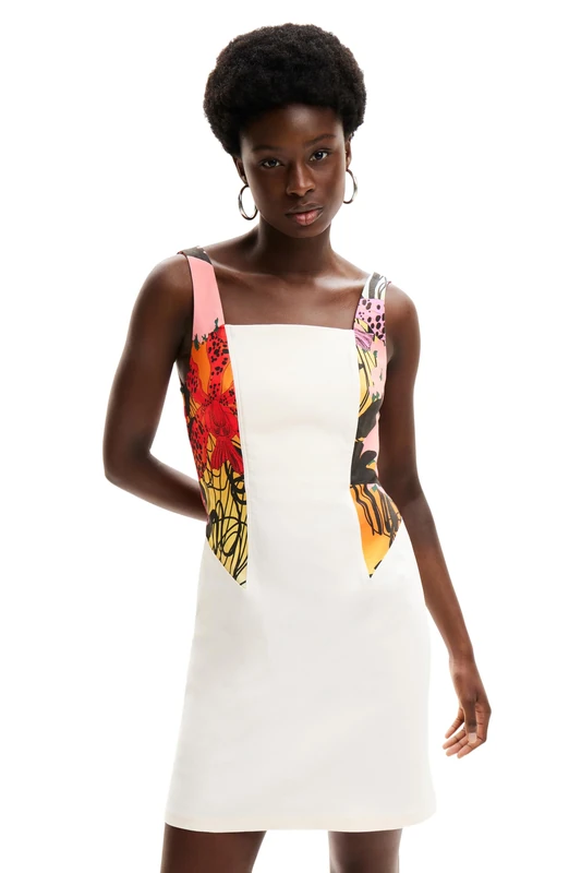 Desigual Women's Vest_Marbella_Lacroix Dress, White, L