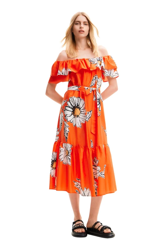 Desigual Women's Vest_georgeo Dress, Orange, S
