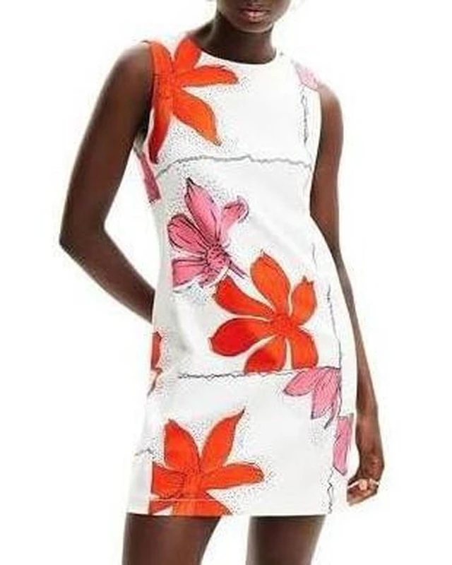 Desigual Women's Vest_Houston Casual Dress, White, X-Small