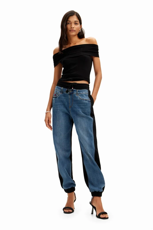 Desigual Women's Woman Denim Long Trouser, Blue, XS