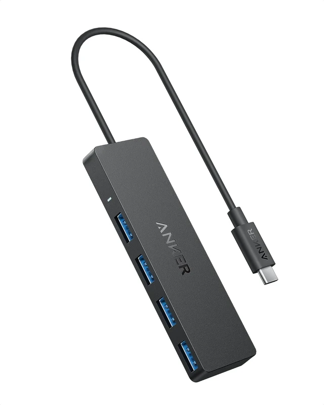Anker 4-Port USB 3.0 Data Hub, Ultra-Slim 5Gbps USB-C OTG Hub with 20 cm Extended Cable, For MacBook, Mac Pro, Mac mini, iMac, Surface Pro, XPS, PC, Flash Drive, Mobile HDD (Charging Not Supported)