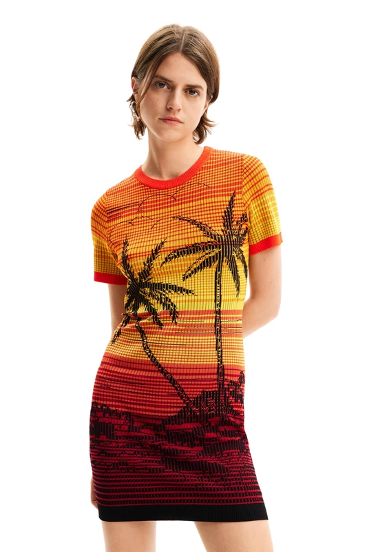 Desigual Women's Vest_bipalmeri Dress, red, M