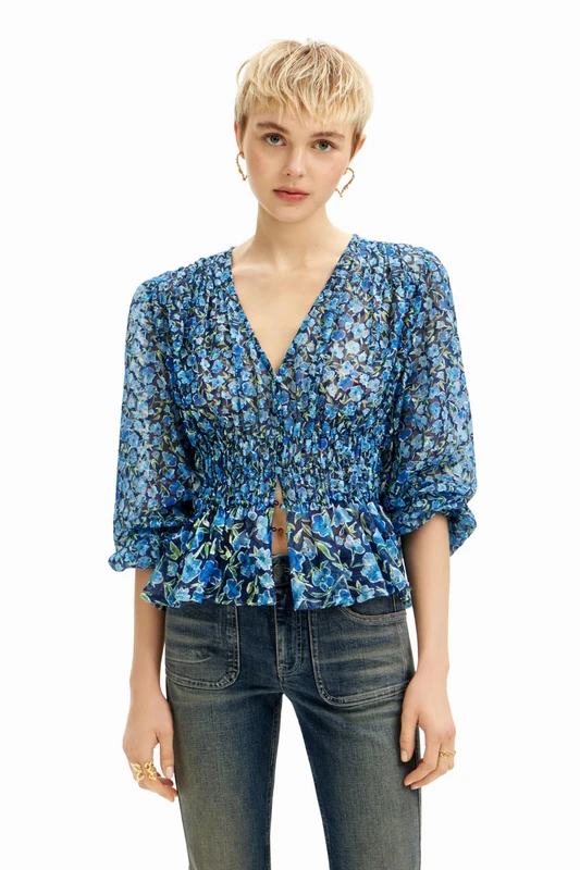 Desigual Women's Blouse Zoé Blouse, Blue, S