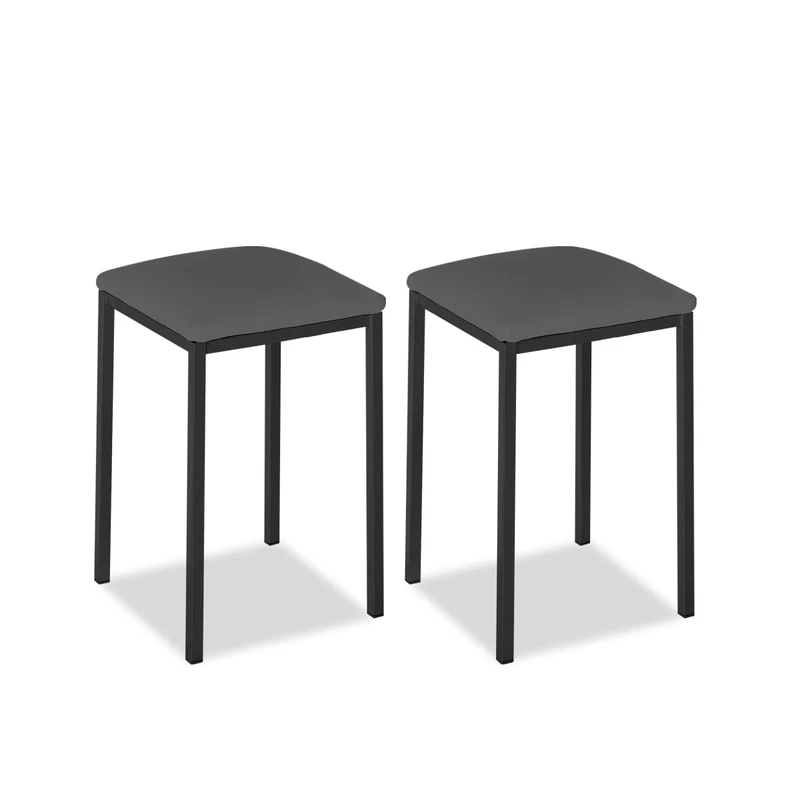 ASTIMESA Metal kitchen chair with open back, graphite, 35 x 35 x 45 - Image 1