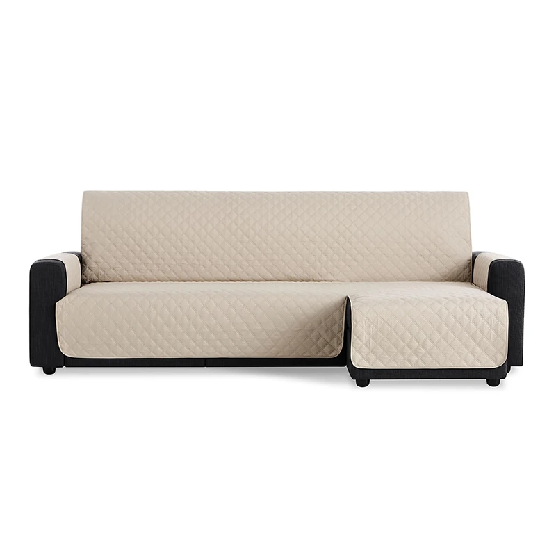 MaxiFUNDAS | Padded Sofa Cover Right Arm 280 cm - Extra Soft Beige - Sofa Cover with Back Ties - Chaise Longue Cover Model MAUI - Image 1