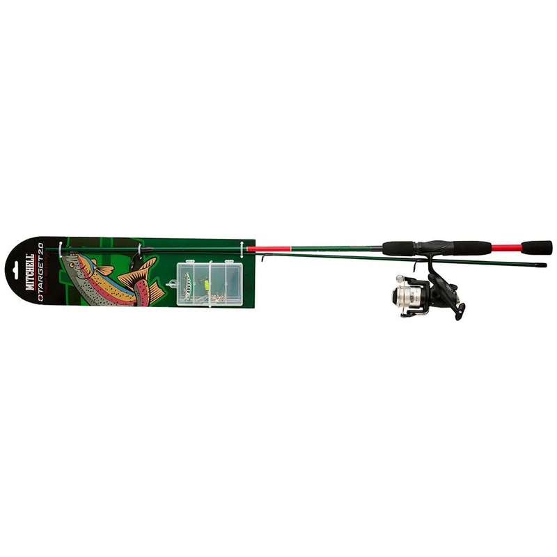 Mitchell Target II Spinning Combo, Fishing Rod and Reel Combo, Predator Fishing, Ready to Fish Kits Include Rods and Reels Pre-Spooled With LinePike/Perch/Zander, Unisex, Black, 3.5m | 5-20g