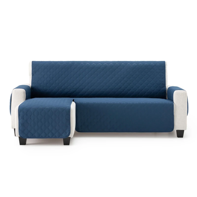 MAXIFUNDAS | Padded Chaise Longue Sofa Cover Left Arm 280 cm - Blue Extra Soft Sofa Cover - Sofa Cover with Back Ties - Chaise Longue Protector Sofa Cover Model MAUI - Image 1