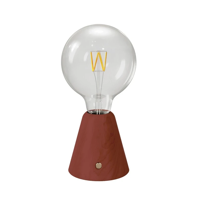 creative cables - Cabless01 Portable Rechargeable LED lamp with G125 Globo Bulb - with Bulb, Terracotta