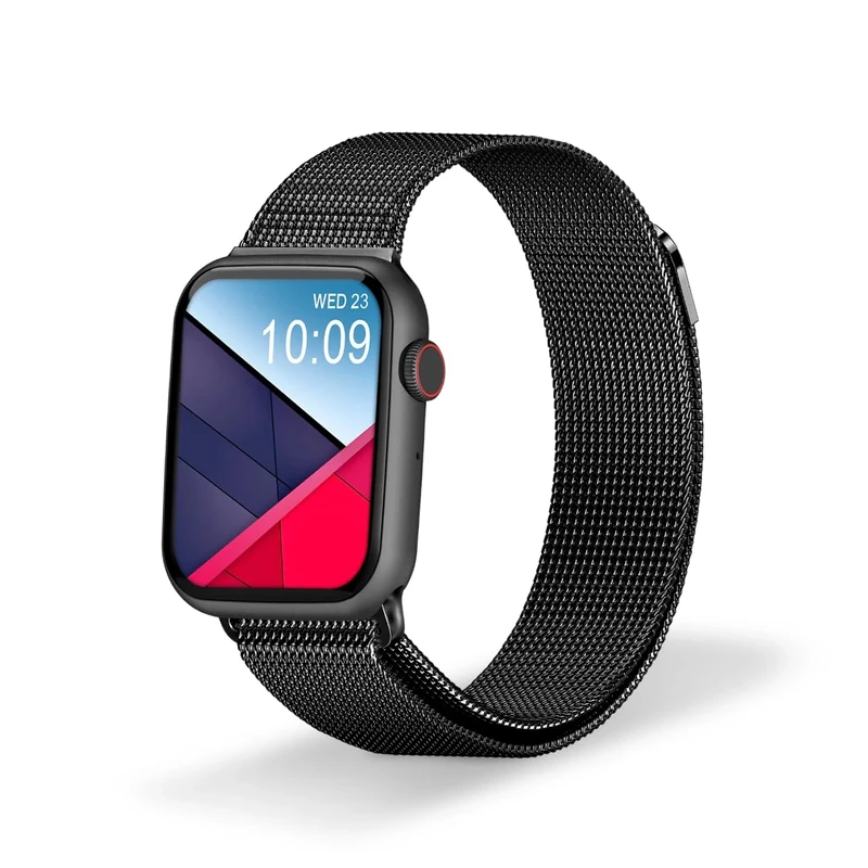 DCU TECNOLOGIC - Color Full 2 Smartwatch - Smartwatch with 2 Wristbands: Black and Metal - 1.91" IPS Touch Screen - Waterproof IP67-128 Sport Modes