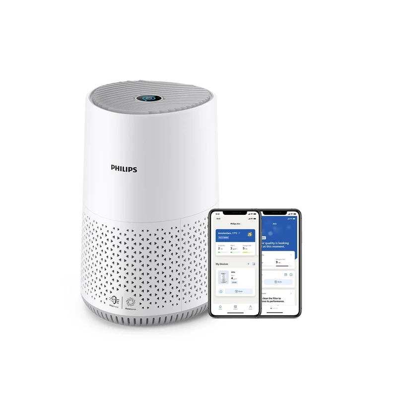 Philips Air Purifier 600 Series, Energy Efficient with Smart Sensor, For allergy sufferers, HEPA filter removes 99.97% of pollutants, Covers up to 44m2, App control, White (AC0651/10)