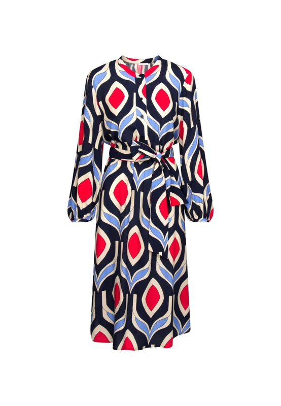 Seidensticker Women's Blouse Dress with tie Belt, Navy, 20