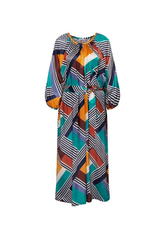 Seidensticker Women's Blouse Dress with tie Belt, Navy, 8