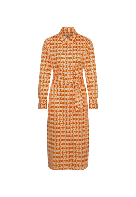 Seidensticker Women's Blouse Dress with tie Belt, Orange, 10