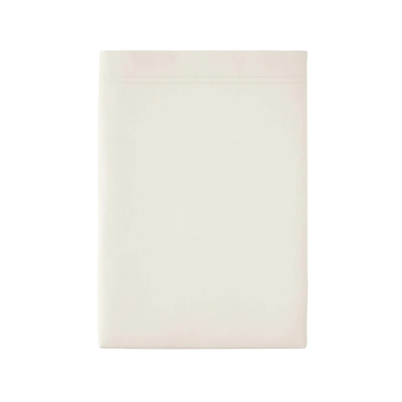 Essix Premiere Cotton Percale Flat Sheet, Meringue, 240 x 300 cm