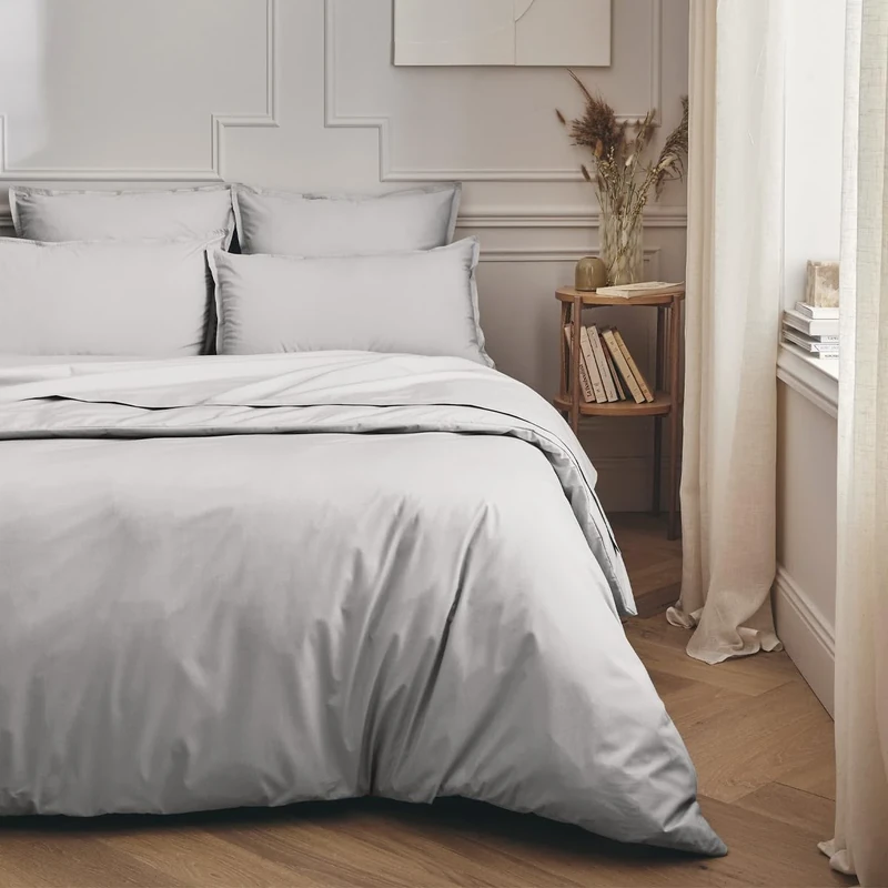 Essix Cotton Percale Duvet Cover, Première Pebble 200 x 200 cm