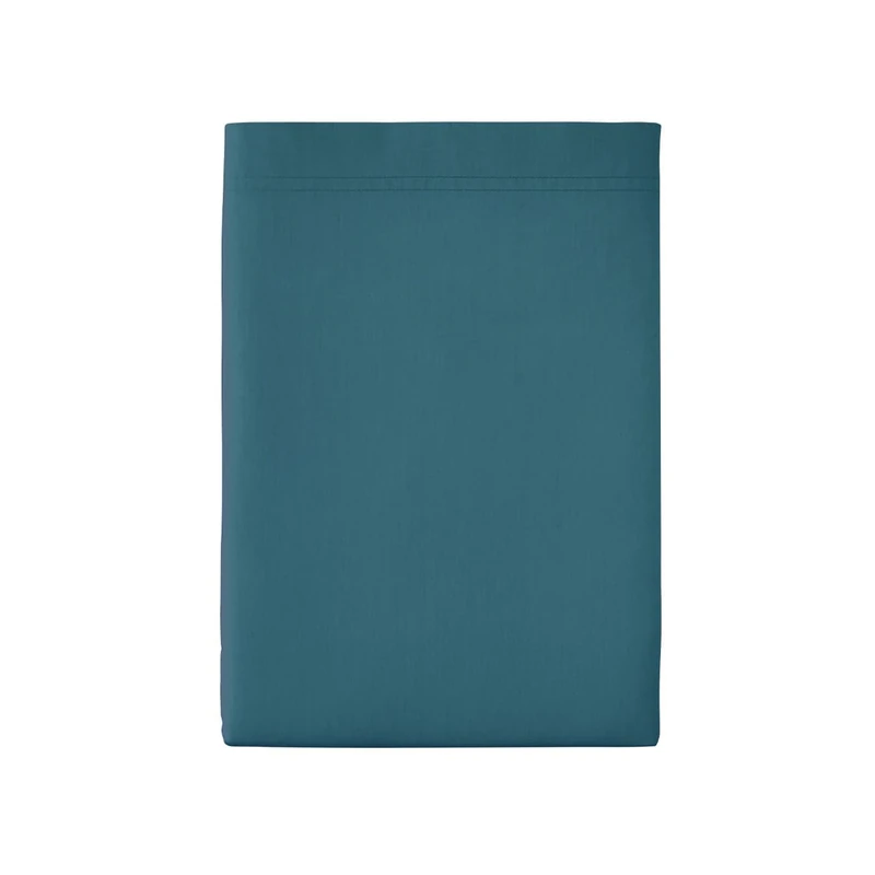 Essix Premium Cotton Percale Flat Sheet, Emerald, 180 x 290 cm,
