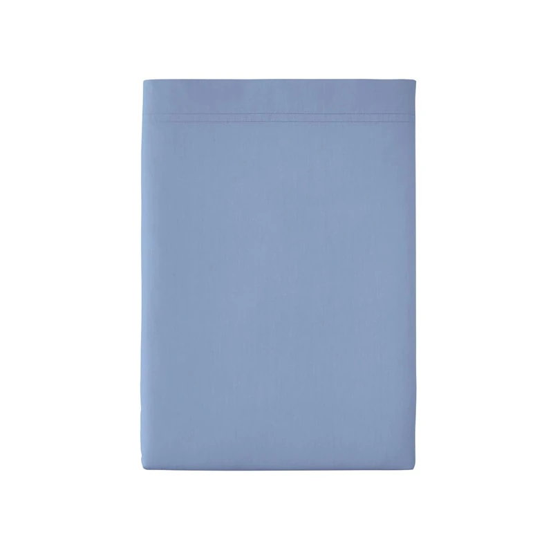 Essix Cotton Percale Flat Sheet, Olympus Blue, 180 x 290 cm