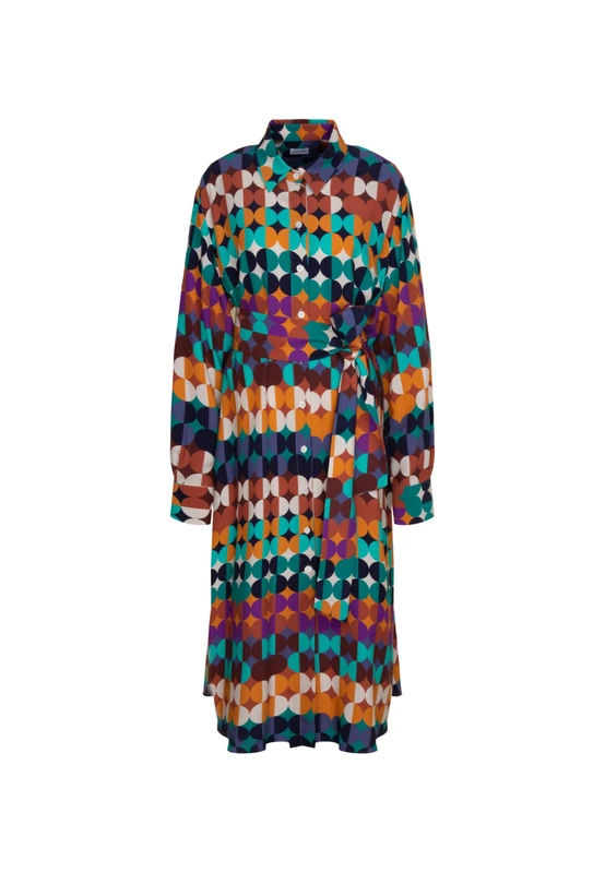 Seidensticker Women's Blouse Dress with tie Belt, Navy, 20