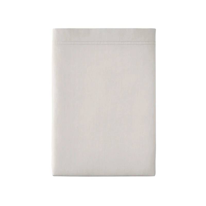 Essix Premium Cotton Percale Flat Sheet, Pearl Grey, 180 x 290 cm