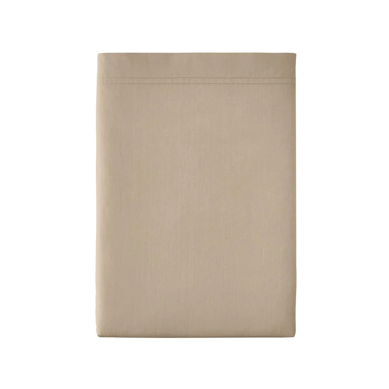 Essix Premium Cotton Percale Flat Sheet, Linen 240 x 300 cm