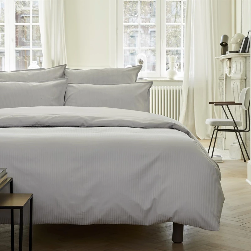 Essix Cotton Satin Duvet Cover, Grand Hotel, Silver, 260 x 240 cm - Image 1