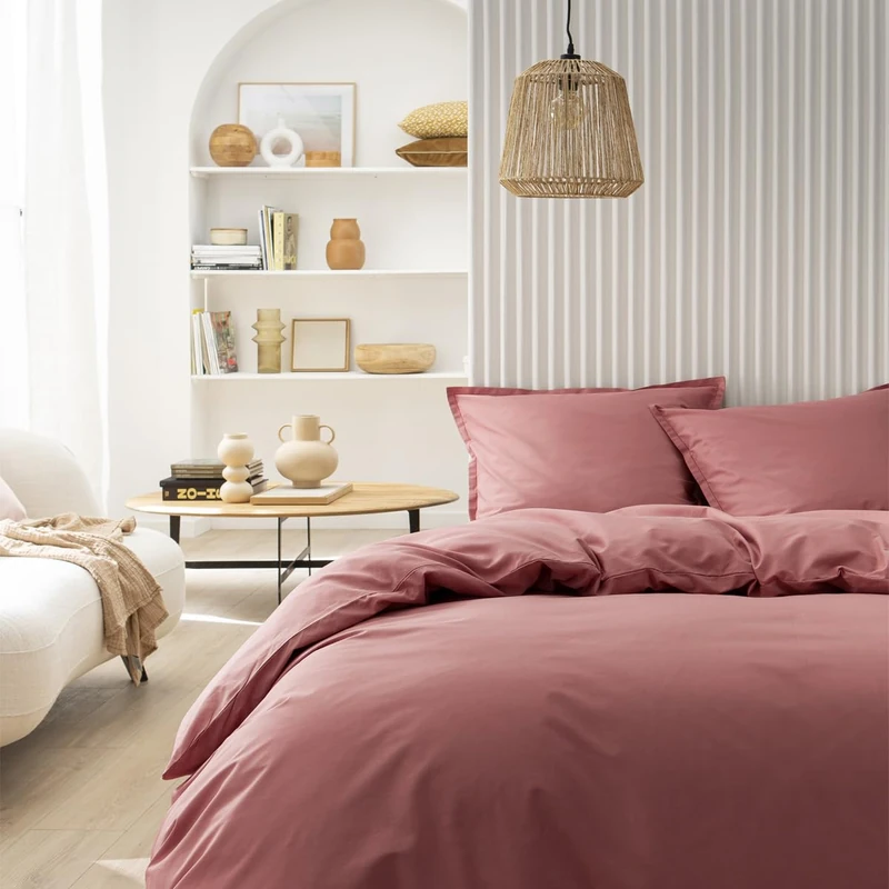 Essix Cotton Duvet Cover, Very Soft, Indian Pink, 260 x 240 cm
