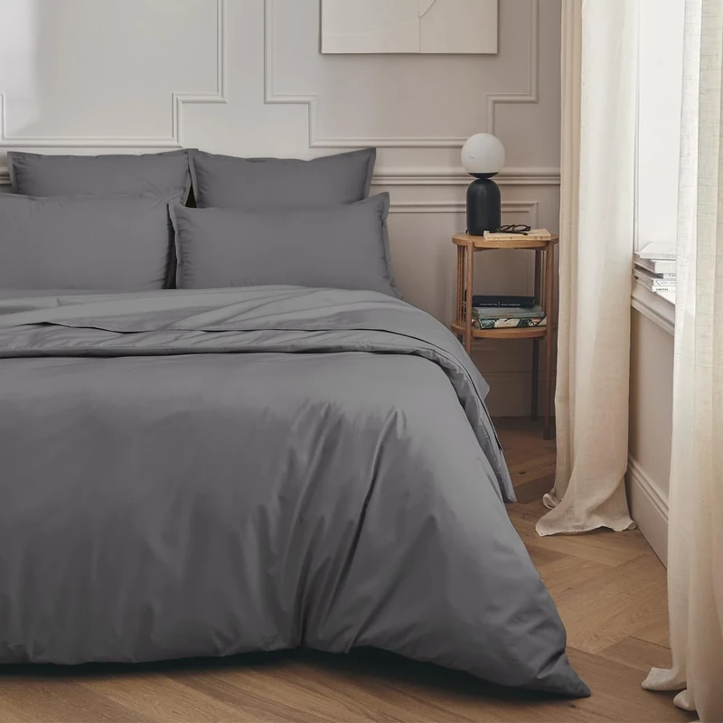 Essix First Cotton Percale Duvet Cover, Basalt, 240 x 220 cm