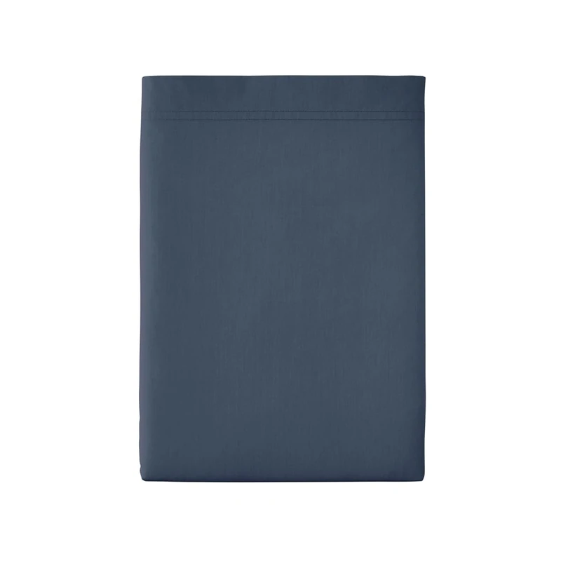 Essix First Cotton Percale Flat Sheet, Midnight Blue, 180 x 290 cm