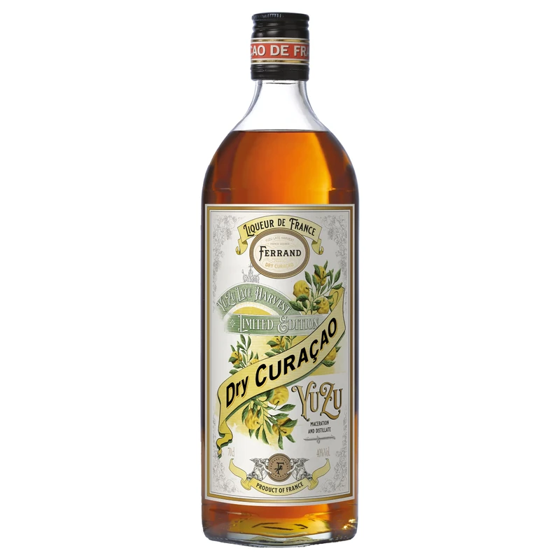 Ferrand Dry Curaçao Yuzu Late Harvest Dry Curaçao-Style Orange Liqueur from France, 70cl Bottle, 40% ABV, Moroccan yuzu & cognac base for Margaritas, Mai Tais, sours & gifts