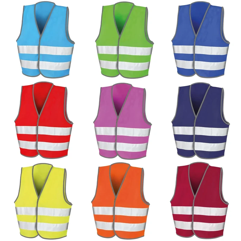 Expert Workwear Hi Vis Kids Safety Vest Junior High Visibility Unisex Childrens School Reflective Outdoor Bike Waistcoat Top (Yellow, 4/6 Years)