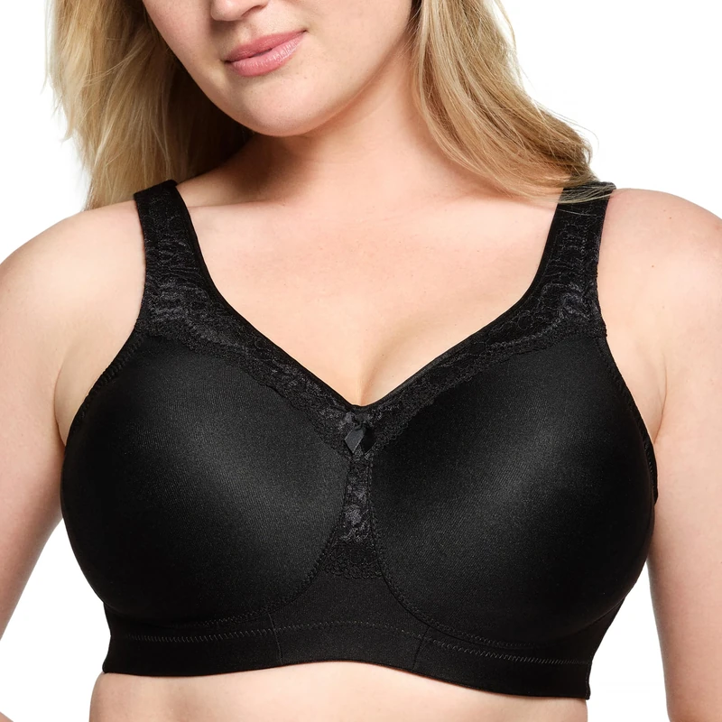 Glamorise MagicLift Seamless Firm Support Wirefree Bra 1007 (Women's & Women's Plus) Black - Image 1