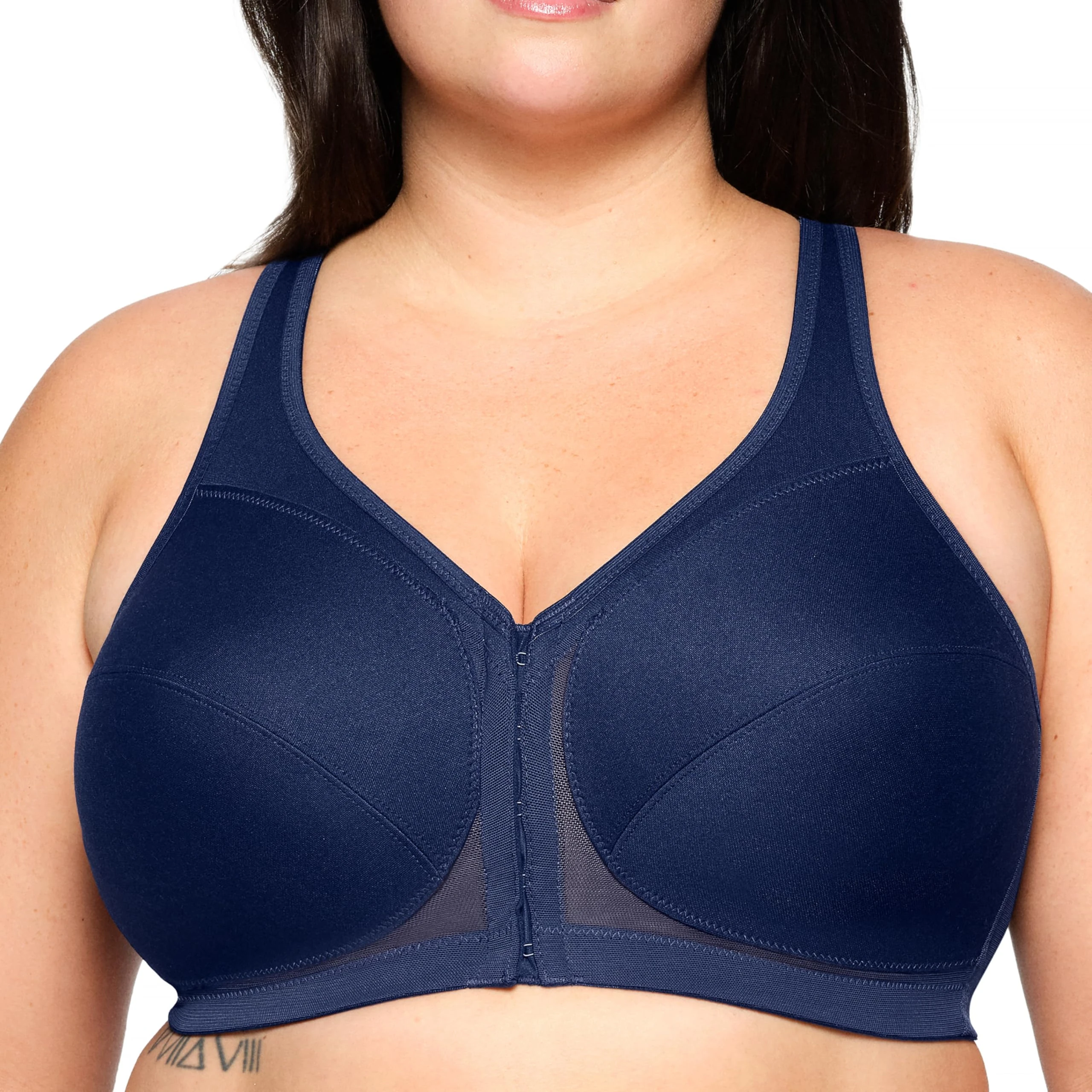 Glamorise MagicLift Front-Closure Posture Back Wirefree Bra 1265 (Women's & Women's Plus) Blue