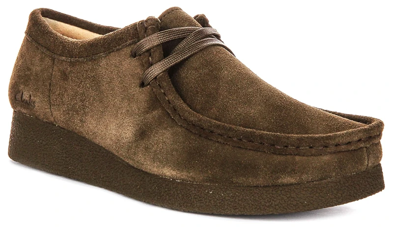 Clarks WallabeeEVOSh Womens Olive Suede, 5
