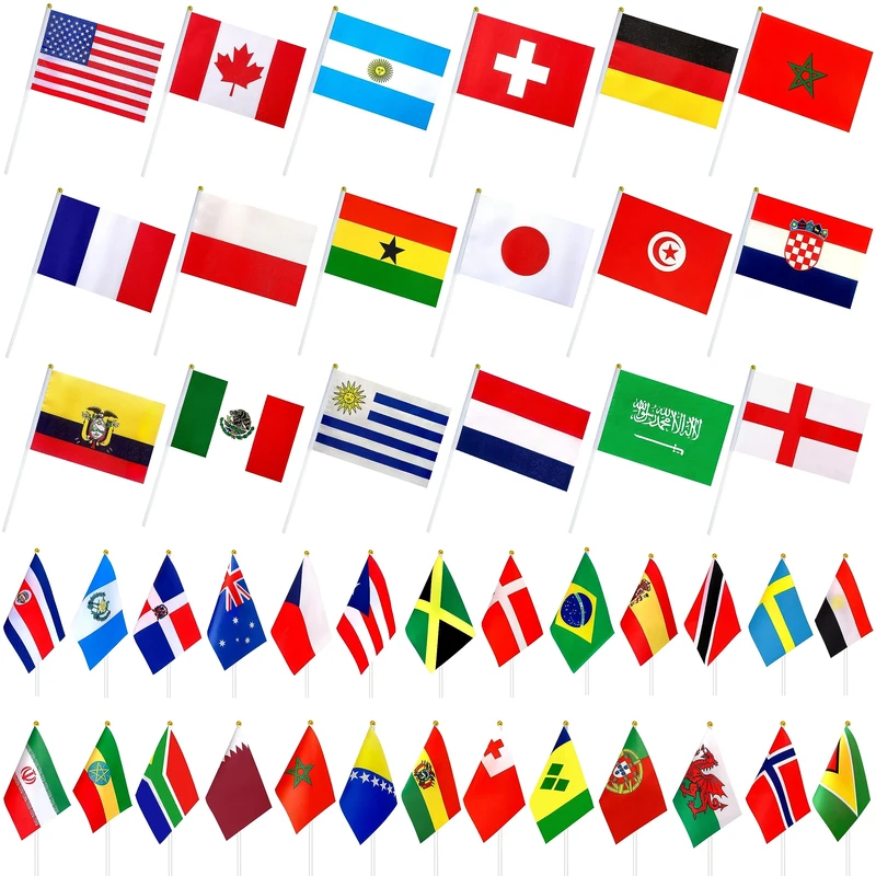 226 Different Countries International Stick Flag of the World Small Mini Hand Held Flags for Olympics,International Festival Decorations,All Countries Flags,8.2 x 5.5 Inch