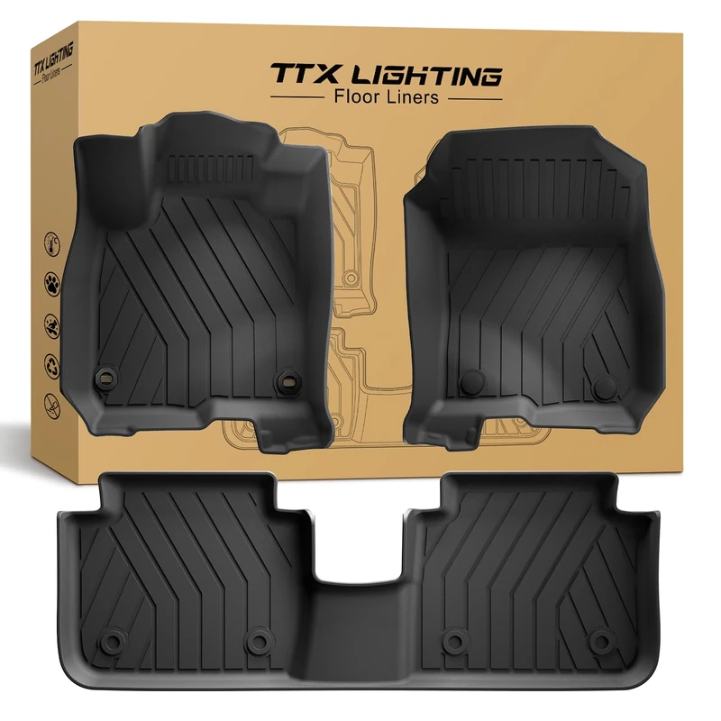 Original Floor Mats Custom Fit for 2023 2024 2025 Honda HR-V HRV TPE Rubber Car Mats Accessories - TTX LIGHTING All Weather Odorless Anti-Slip Floor Liners for 2023 2024 2025 Honda HRV 1st & 2nd Row