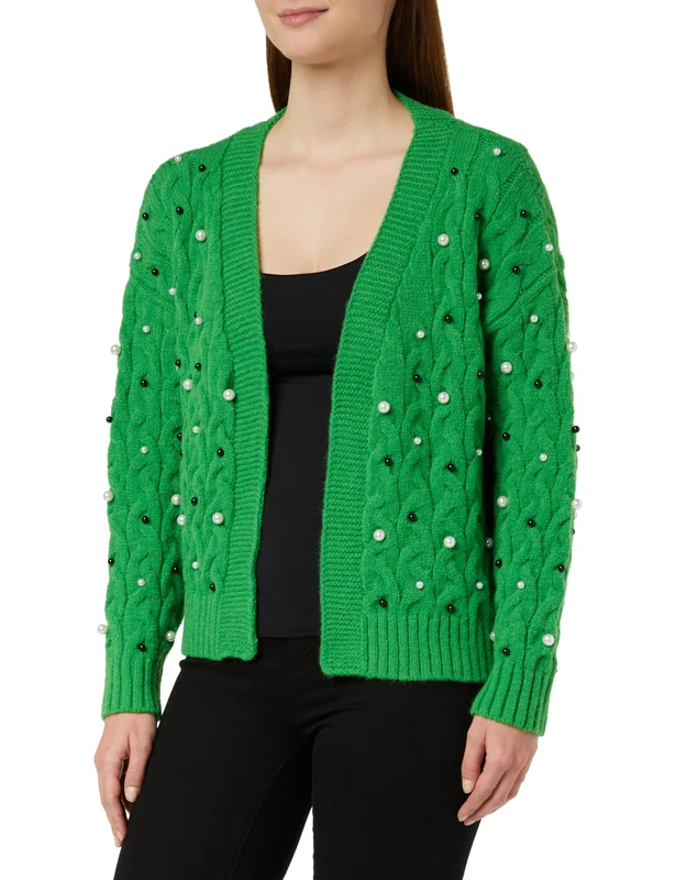 faina Women's Sweater Cardigan, Green, M/L