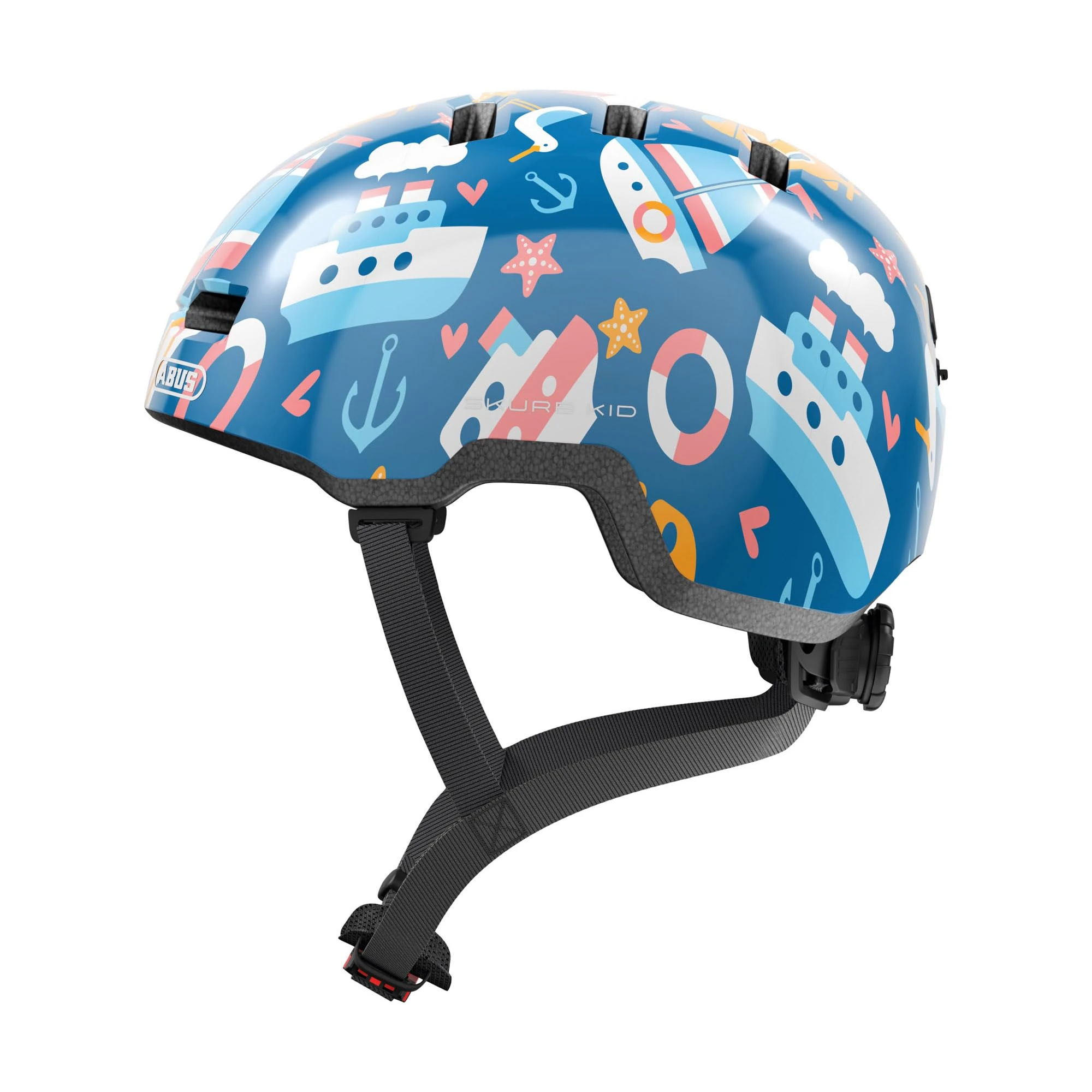 ABUS children's helmet Skurb Kid - robust bike helmet in skate style with room for a ponytail and various designs - for girls and boys - blue, size S