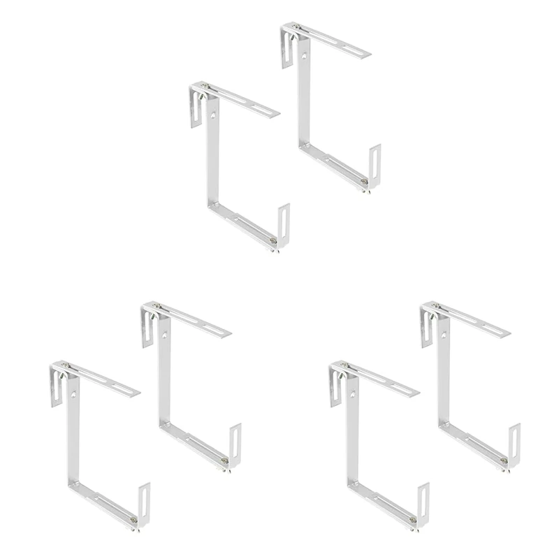 XCLOU Window Box Brackets in White - Flower Box Holder for Mounting on Balconies, Windowsills, or Fences - 2-Fold Adjustable Balcony Brackets (Pack of 3)