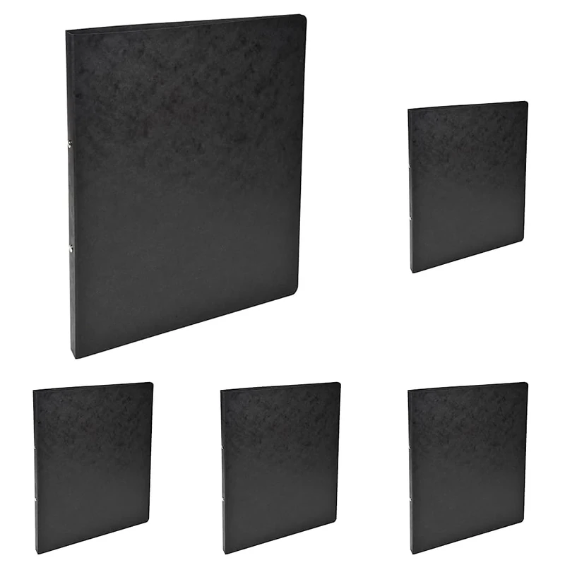 Exacompta - ref. 54251E - 1 Glossy Card Binder - 2 Round Rings 15 mm Diameter - Spine 20 mm - External Dimensions: 32 x 25 cm - A4 File Format - Colour: Black (Pack of 5)