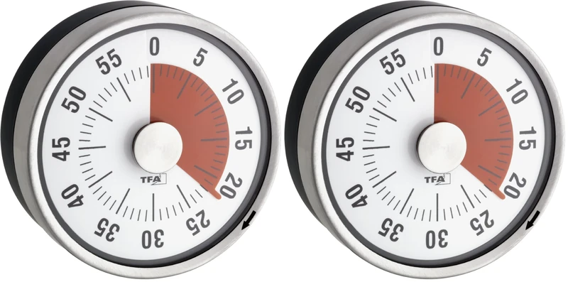 TFA Puck Kitchen Timer, Brown (Pack of 2) - Image 1