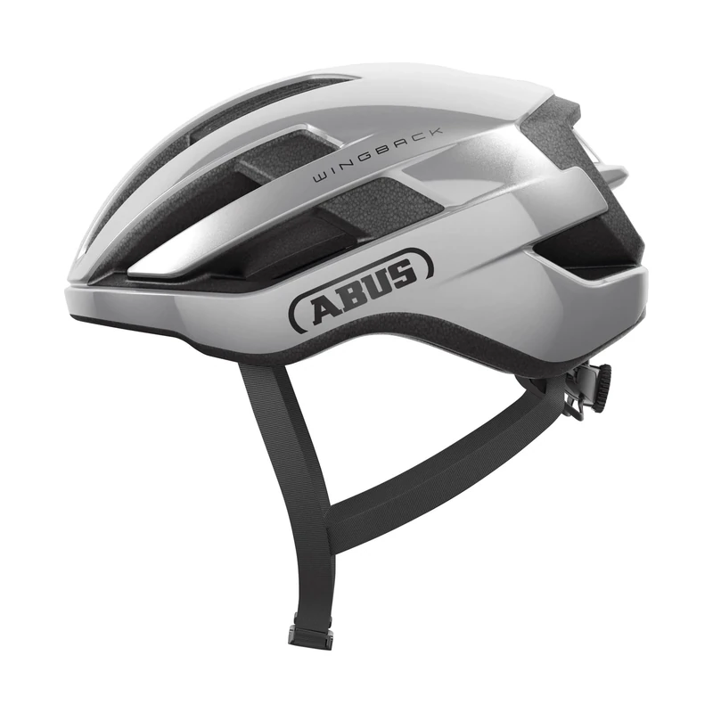 ABUS WingBack Racing Bicycle Helmet - Simple Helmet for Sporty Riding in Everyday Use and Leisure Time for Adults and Teenagers - Silver, Size L