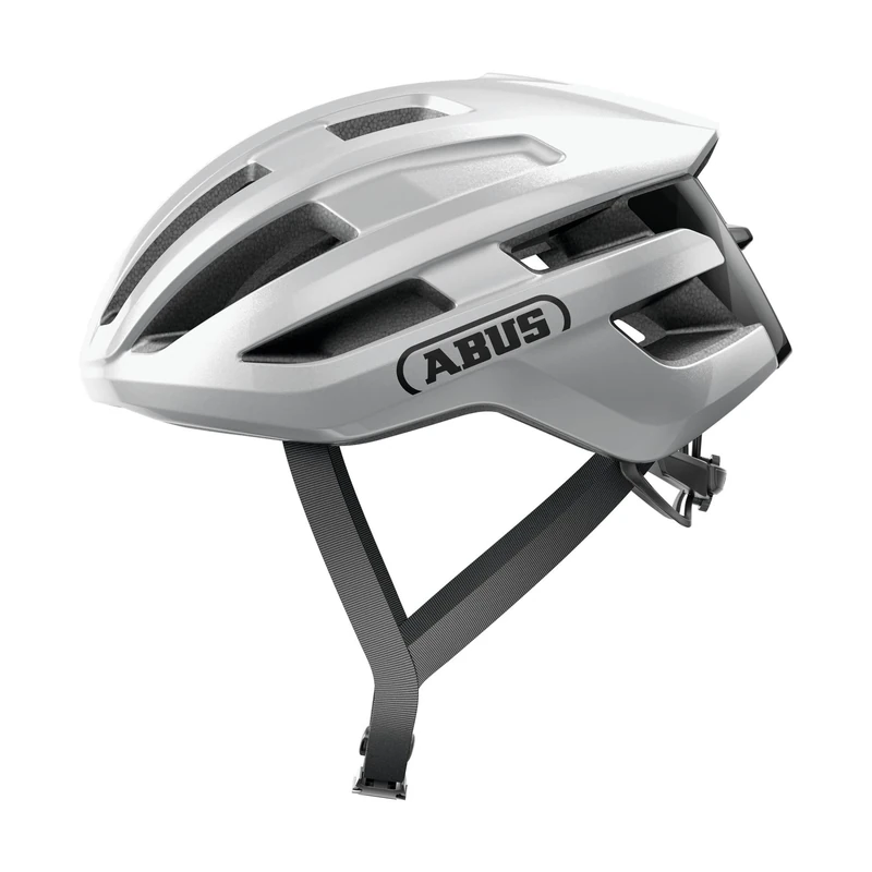 ABUS PowerDome road bike helmet - lightweight bike helmet with clever ventilation system and aerodynamic profile - Made in Italy - for men and women - silver, size S