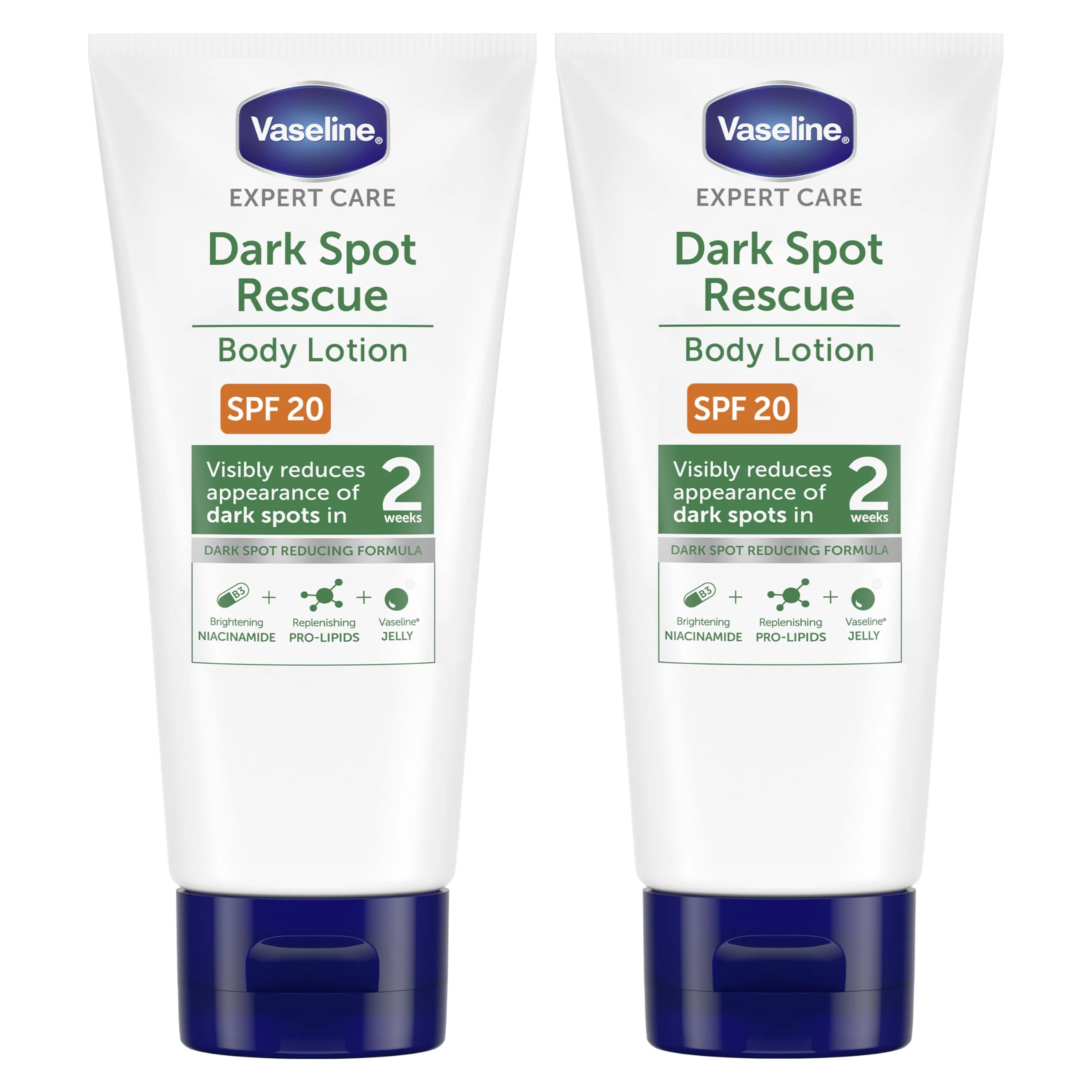 Vaseline Expert Care Dark Spot Rescue Hand and Body Lotion fights premature ageing with SPF 20 reduces appearance of dark spots on skin 2x 100 ml