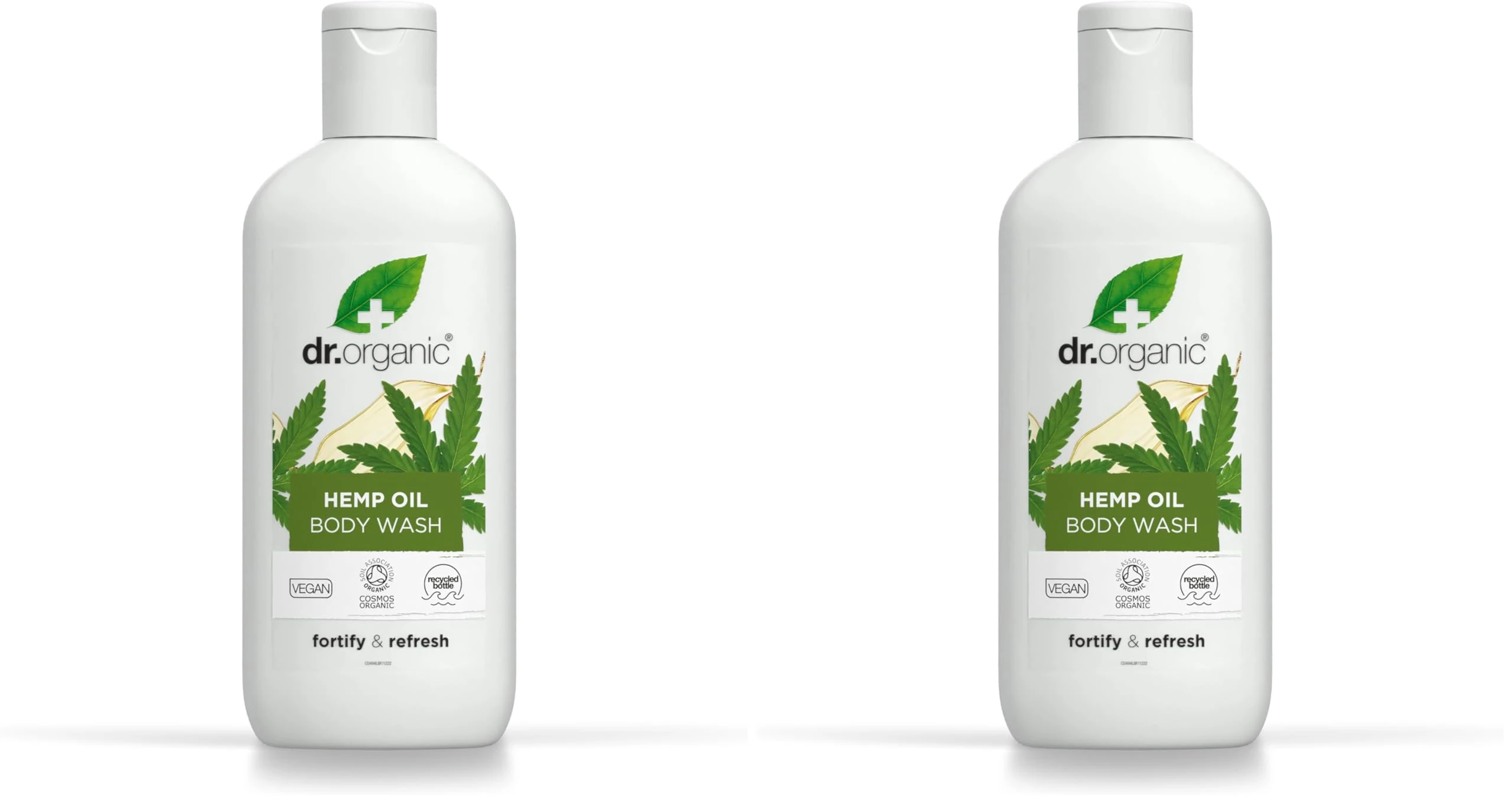Dr Organic, Organic Hemp Oil Body Wash, Natural, Vegan, Cruelty Free, Paraben & SLS Free, Eco Friendly Recyclable Packaging, For Women & Men, Palm Oil Free, 250ml (Pack of 2)
