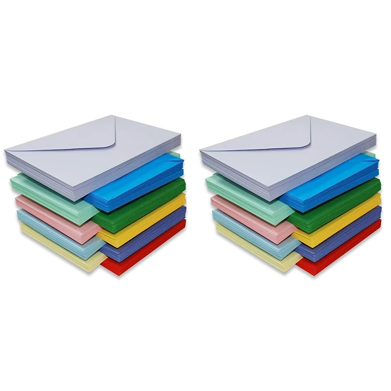 Craft UK 2281-150 C5 envelopes in Assorted Colours, Brights & Pastels (Pack of 2)