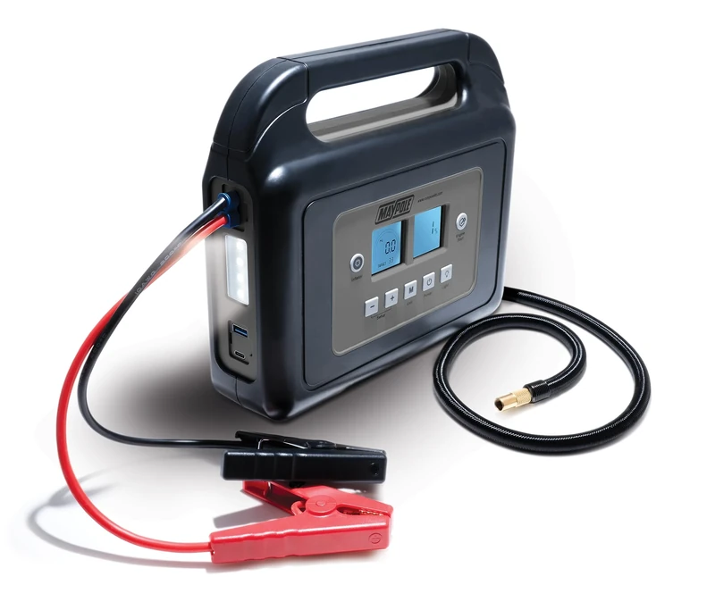 Maypole 800A Portable Power Pack & Compressor, 12V Emergency Jumpstart for Petrol & Diesel Engines